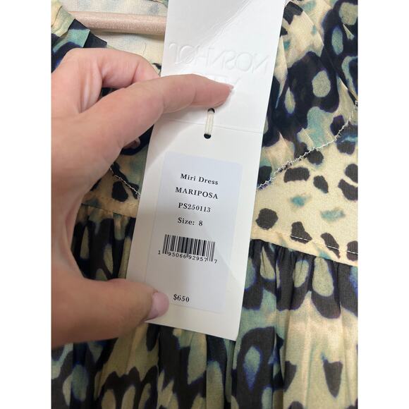 NWT Ulla Johnson Miri Abstract-Print Shift Silk Mini Dress Mariposa Size: 8 - Picture 6 of 8